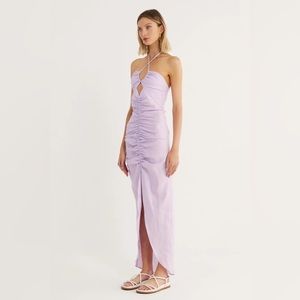 Rumer Estelle Purple Halter Maxi
